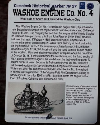 Washoe Engine Co. No.4 Marker image. Click for full size.
