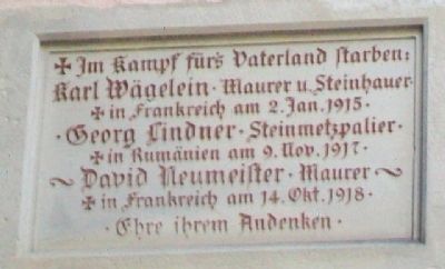 St. Jakob's Church World War I Memorial Marker image. Click for full size.