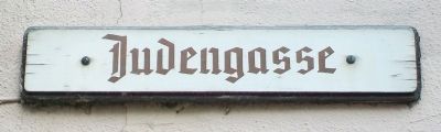 Judengasse/Jews' Alley Street Sign image. Click for full size.