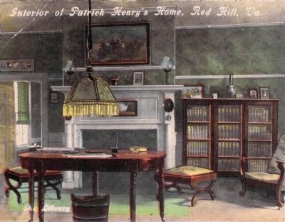 Interior of Patrick Henry’s Home, Red Hill, Va.<br>The Library. Click for full size. Interior of Patrick Henry’s Home, Red Hill, Va.<br>The Library image. Click for full size.
