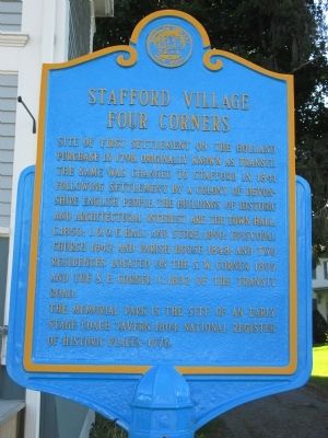 Stafford Village Four Corners Marker image. Click for full size.