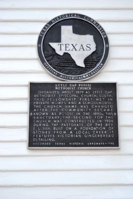 Lytle Gap Potosi Methodist Church Marker. Click for full size. Lytle Gap Potosi Methodist Church Marker image. Click for full size.