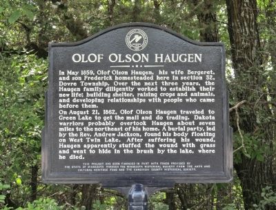 Olof Olson Haugen Marker. Click for full size. Olof Olson Haugen Marker image. Click for full size.