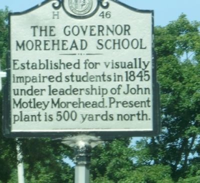 The Governor Morehead School Marker. Click for full size. The Governor Morehead School Marker image. Click for full size.