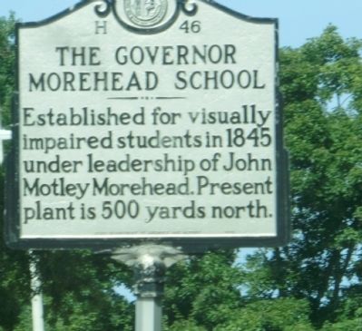 The Governor Morehead School Marker image. Click for full size.