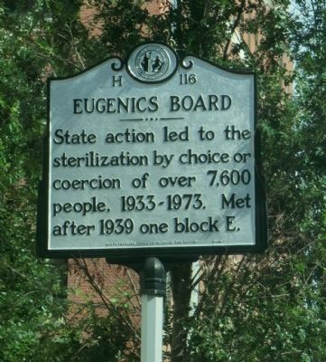 Eugenics Board Marker. Click for full size. Eugenics Board Marker image. Click for full size.