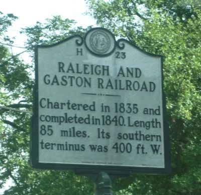 Raleigh and Gaston Railroad Marker image. Click for full size.