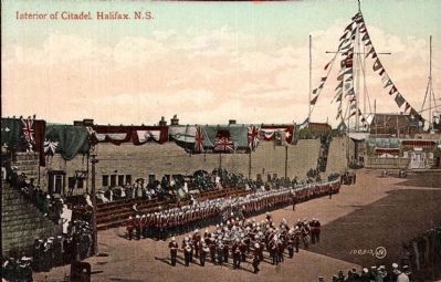 Halifax Citadel Parade Grounds with Parade image. Click for full size.