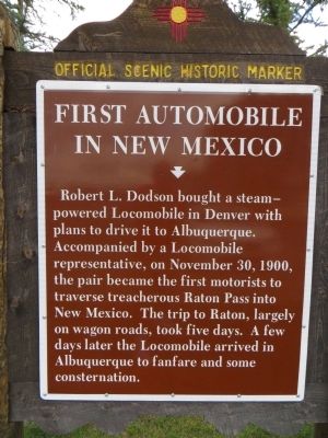 First Automobile in New Mexico Marker image. Click for full size.