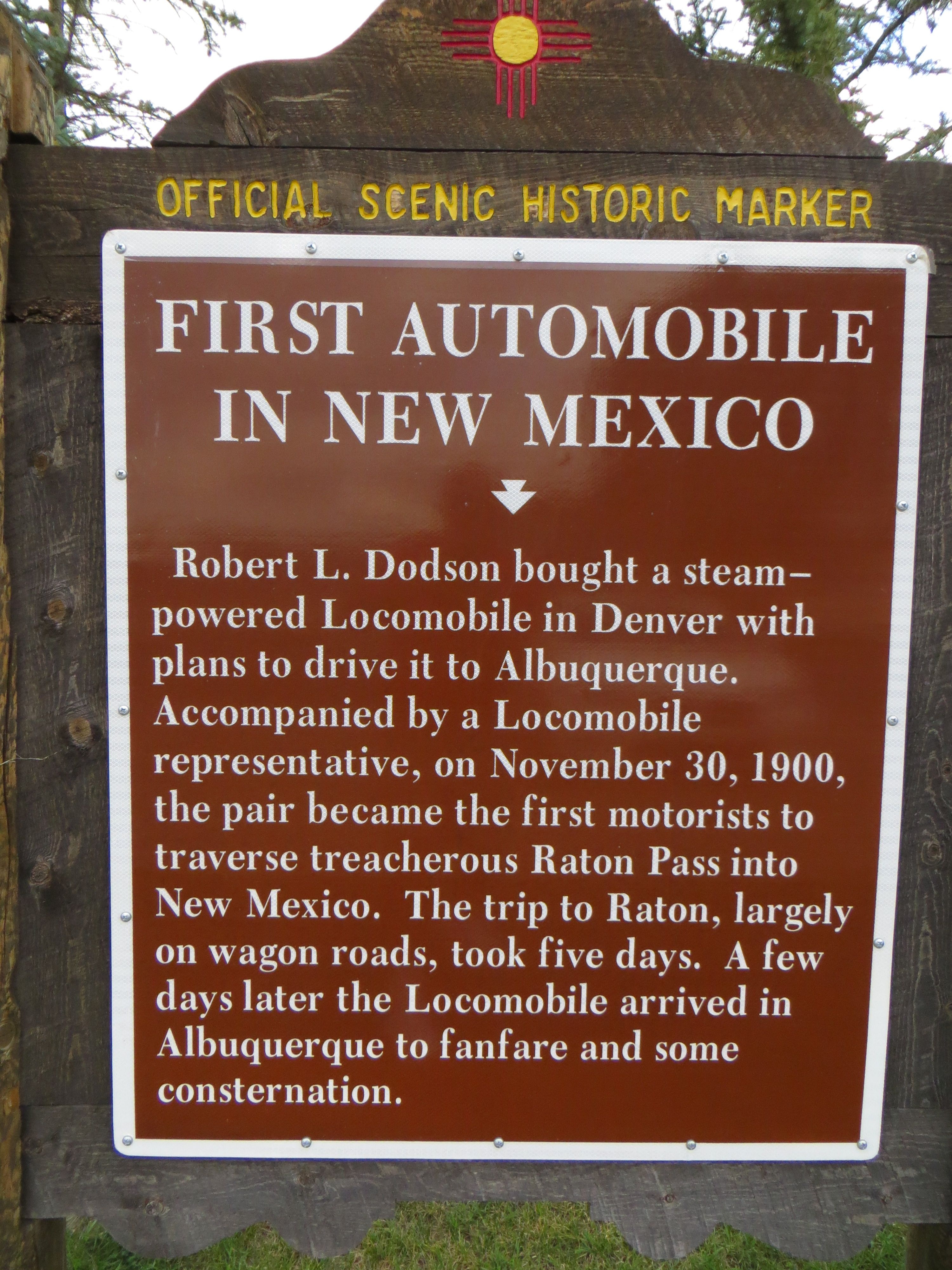 First Automobile in New Mexico Marker