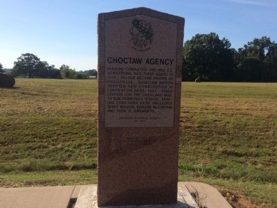 Choctaw Agency Marker. Click for full size. Choctaw Agency Marker image. Click for full size.