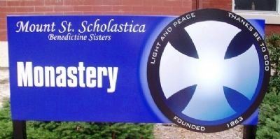 Mount Saint Scholastica Monastery Sign image. Click for full size.