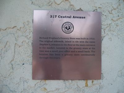 317 Central Avenue Marker image. Click for full size.