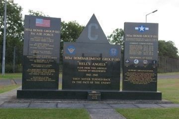 303rd Bombardment Group (H) "Hells Angels" Marker (front). Click for full size. 303rd Bombardment Group (H) "Hells Angels" Marker (front) image. Click for full size.