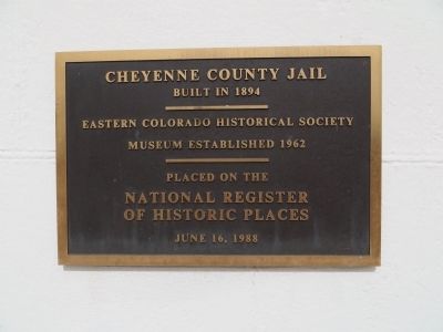 Cheyenne County Jail Marker image. Click for full size.