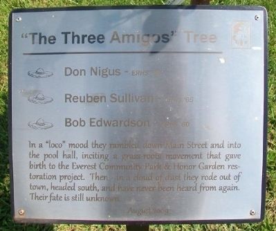 The "Three Amigos" Tree Marker image. Click for full size.