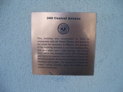 340 Central Avenue Marker. Click for full size. 340 Central Avenue Marker image. Click for full size.