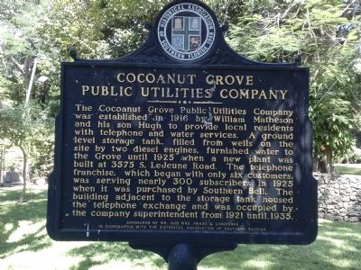 Cocoanut Grove Public Utilities Company Marker image. Click for full size.