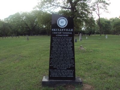 Skullyville Monument (front) image. Click for full size.