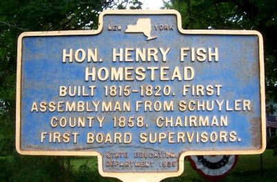 Hon. Henry Fish Homestead Marker. Click for full size. Hon. Henry Fish Homestead Marker image. Click for full size.