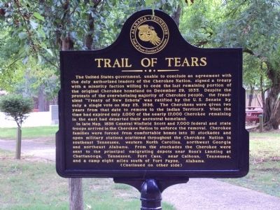 Trail of Tears Marker (Front Panel) image. Click for full size.