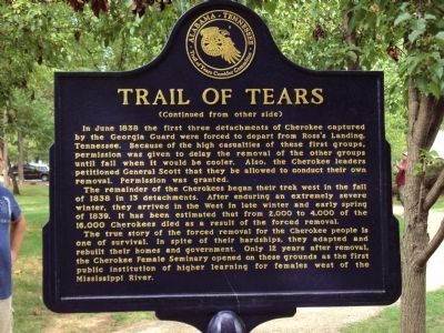 Trail of Tears Marker (Rear Panel) image. Click for full size.