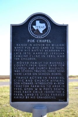 Poe Chapel Marker image. Click for full size.