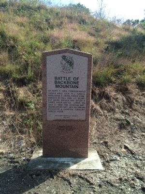 Battle of Backbone Mountain Marker. Click for full size. Battle of Backbone Mountain Marker image. Click for full size.