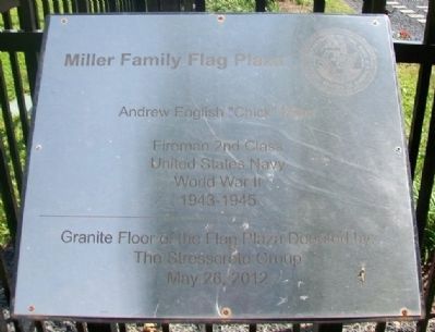 Miller Family Flag Plaza Marker image. Click for full size.