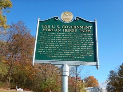 The U.S. Government Morgan Horse Farm Marker image. Click for full size.