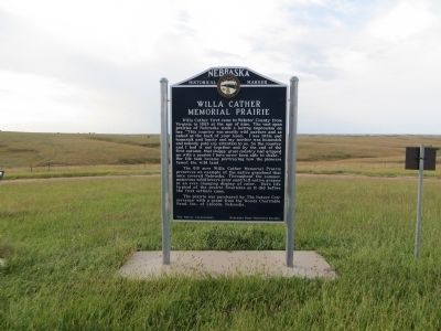Willa Cather Memorial Prairie Marker. Click for full size. Willa Cather Memorial Prairie Marker image. Click for full size.
