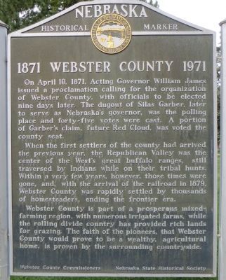 1871 Webster County 1971 Marker. Click for full size. 1871 Webster County 1971 Marker image. Click for full size.