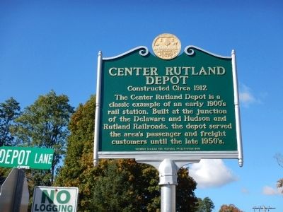 Center Rutland Depot Marker image. Click for full size.