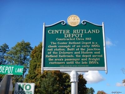 Center Rutland Depot Marker. Click for full size. Center Rutland Depot Marker image. Click for full size.