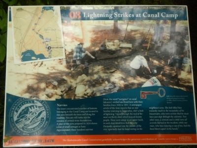 Lightning Strikes at Canal Camp Marker image. Click for full size.