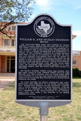 William G. and Shirley Swenson Home Marker image. Click for full size.