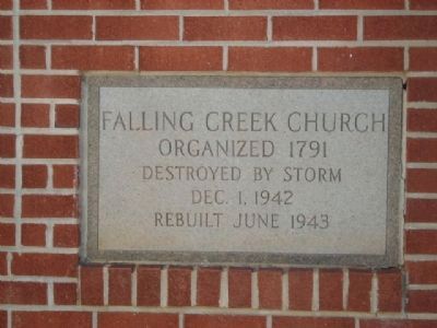 Falling Creek Baptist Church Cornerstone image. Click for full size.