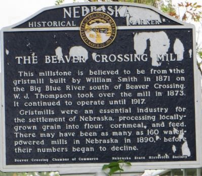 The Beaver Crossing Mill Marker image. Click for full size.