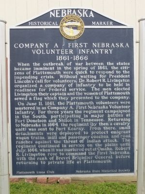 Company A – First Nebraska Volunteer Infantry Marker image. Click for full size.