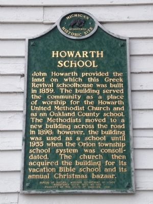Howarth School Marker image. Click for full size.