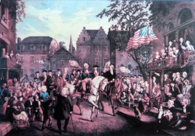 George Washington Arriving in New York. Click for full size. George Washington Arriving in New York image. Click for full size.