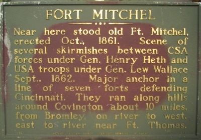 Fort Mitchel Marker image. Click for full size.