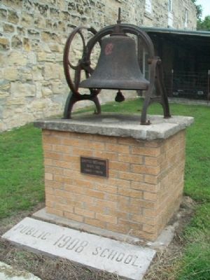 Oketo School District 20 Marker and School Bell image. Click for full size.