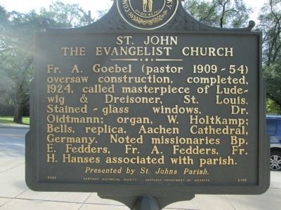 St. John the Evangelist Church Marker image. Click for full size.