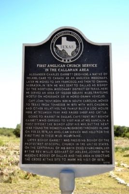 First Anglican Church Service in the Callahan Area Marker image. Click for full size.