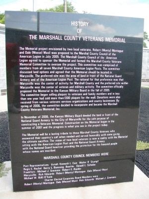 Marshall County Veterans Memorial History image. Click for full size.