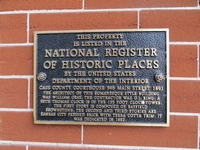 Cass County Courthouse Marker image. Click for full size.