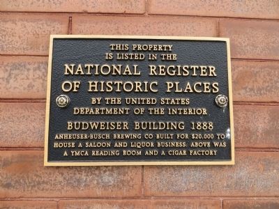 Budweiser Building 1888 Marker. Click for full size. Budweiser Building 1888 Marker image. Click for full size.