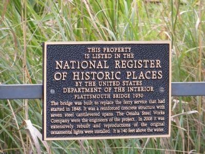 Plattsmouth Bridge 1930 Marker image. Click for full size.
