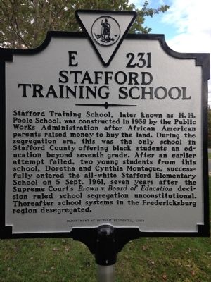 Stafford Training School Marker image. Click for full size.
